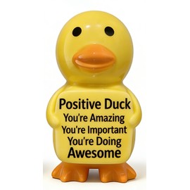 LZBALUYO Positive Duck Figurine – Cute Motivational Gift for Coworkers, Friends, or Teachers | You’re Amazing You’re Important You’re Doing Awesome Desk Decor
