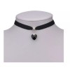 Launers Gargantilla Choker Terciopelo Negro Corazón De Cristal 4pzas