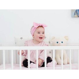 BABYGIZ Baby Girl Headbands-Infant,Toddler Cotton Handmade Hairbands with Bows Child Hair Accessories (Light Beige)