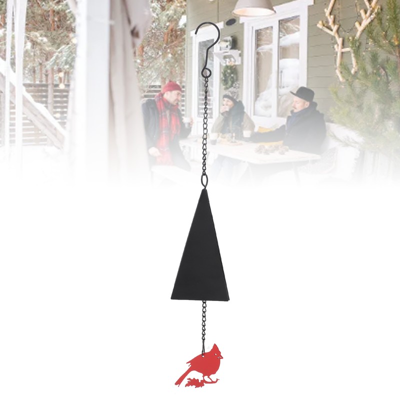 Wind Bell Hanging Decoration Iron Rust Proof Geometric Bird Bell