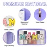 Iqimott Preppy Patch Clear Makeup Stuff Bag, Women Chenille Letter
