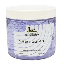 KeraCare GelEssence Super Hold Gel - 16 ounce - Maximum Hold- Adds Shine - Flake Free - Vegan - Crunch Free - Nonstick Formula - For Relaxed and Natural Hair