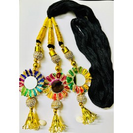 Indian Style Paranda, Indian Style Braided Ponytail Extension with Hair Tie Straight Wrap Around Hair Extensions Ponytail Hair Piece for Women