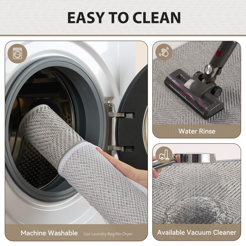 PADOOR Kitchen Rugs-Non Slip Washable Kitchen Mats for Floor-Absorbent and