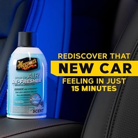 Meguiar's Air Re-Fresher Eliminador de Olores y Ambientador Olor a Auto Nuevo, Azul, 57 ml, G16402