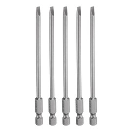 sourcing map 5pcs SL4 Magnetic Slotted Screwdriver Bits 4mm S2 Steel Flat Head Screwdriver Bit 1/4" Hex Shank Industrial Grade Screw Driver Drill Bits 110mm (4.3") Long for Screws