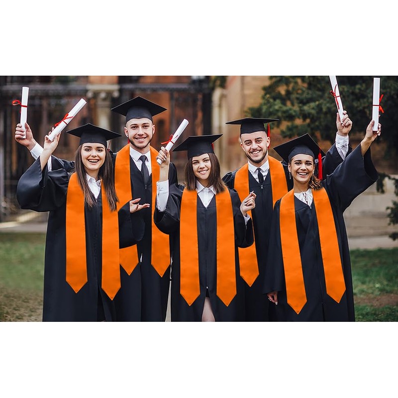 GHGMAO Unisex Adult Plain Graduation Stole Sash, Sublimation Blank Satin