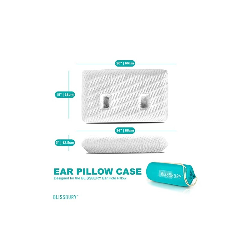 BLISSBURY Ear Hole Pillow CASE (White)