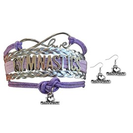 Infinity Collection Gymnastics Jewelry Set- Gymnastics Bracelet & Gymnast Earrings for Gymnasts