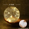 Crackle Globe LED Lamp Battery Operated with Timer, Lighted Glass