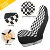 LONSANT Checkered Car Seat Covers Set of 2,Geometric Checkered Plaid