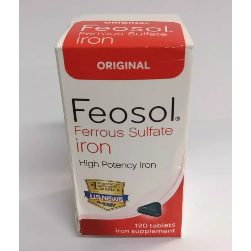 Feosol 2 PACK Feosol Ferrous Sulfate High Potency Iron, 120