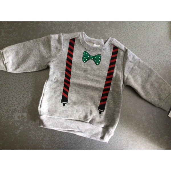 Carter's NWT Carters Boys Christmas holiday Sweatshirt 18 Months suspender