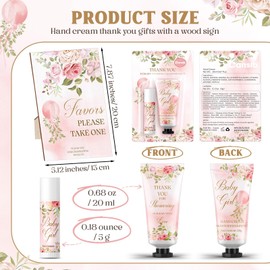 Dansib Dansib 30 Pack Baby Shower Hand Cream & Lip Balm Baby Shower Games Prizes Party Favors with 1 Wooden Stand for Guests for Gender Reveal Souvenirs, Gift Bags Stuffers (Flower Style)