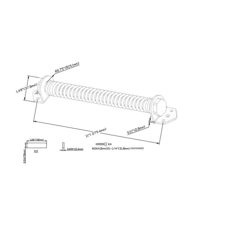 Everbilt 11 in. Black Adjustable Tension Self Closing Gate Door