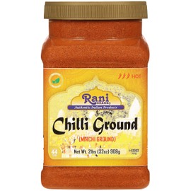 Rani Chilli Powder (Mirchi) Ground Indian Spice 32oz (2lbs) 908g Bulk PET Jar ~ All Natural | Salt-Free | Vegan | No Colors | Gluten Friendly | NON-GMO | Kosher | Indian Origin