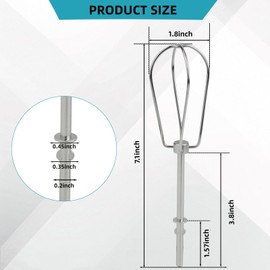 Hand Mixer Turbo Beaters for KitchenAid W10490648 KHM5APWH7 AP5644233 PS4082859 2 Pcs