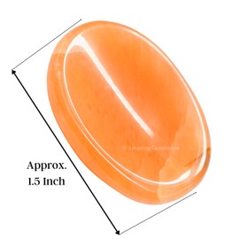 Amazing Gemstone Red Aventurine Crystal Worry Stones for Anxiety - Thumb Worry Stone for Stress Meditation, Anxiety Relief Items Healing Stones and Crystals