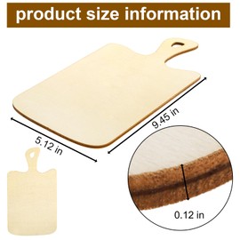 Lawei 36 Pcs Mini Wood Cutting Boards for Crafts, Rectangle Unfinished Wooden Craft Paddle Boards with Handles, Small Charcuterie Cheese Board Tray for DIY Christmas Home Kitchen Decor, 9.4 X 5.1 In