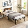 espidoo Twin XL Metal Bed Frame with Headboard: Modern Wood