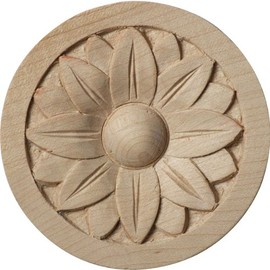 Ekena Millwork ROS02X02BERW Rosette, 2 3/4"W x 2 3/4"H x 1/4"P, Rubberwood