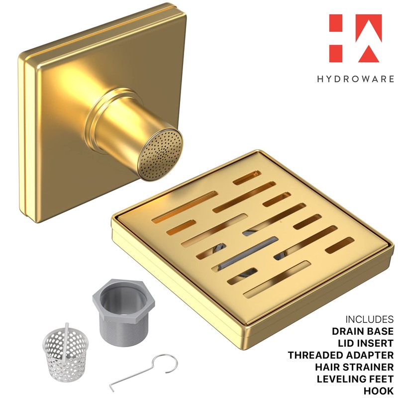 Hydroware Shower Drain - Stainless Steel Square Shape Shower Floor