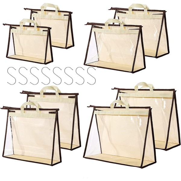 CINPIUK 8 Pack Handbag Dust Bags Clear Purse Storage Organizer