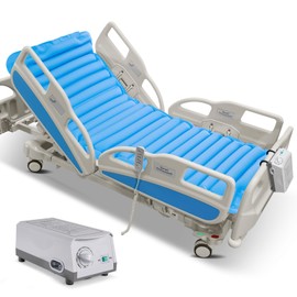 Careboda Alternating Air Pressure Mattress Pad, Bed Sore Prevention Solution, Mattress Topper with 10-Level Pump, Waterproof Pressure Relief Ulcer Cushion Pad for Bed Sores for Hospital and Home