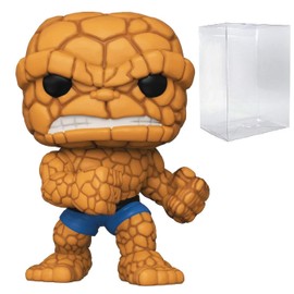 POP Fantastic Four - The Thing Funko Vinyl Figure (Bundled with Compatible Box Protector Case), Multicolor, 3.75 inches