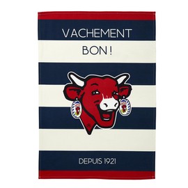 Coucke Printed Cotton Tea Towel Cow with Stripes 50 x 75 cm
