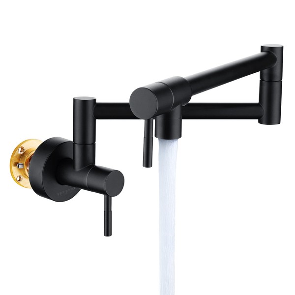 Fransiton Matte Black Pot Filler, Pot Filler Faucet Wall Mount,