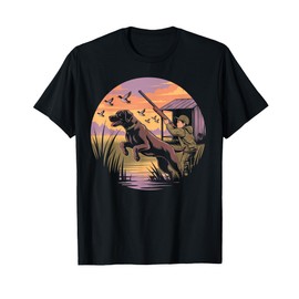Local Boy Black Lab Marsh Scene Sunset Vintage Country T-Shirt