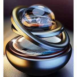 Car Solar air freshener, rotatable air Purifier, Diffuser Car Decoration Accessories for car and Home Interior Fragrance (Black, Cologne)