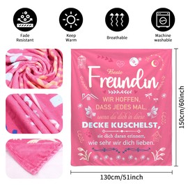 ACAROMAY Original Friendship Gifts for Girlfriend Women Cuddly Blanket for Best Friend Christmas New Year Gift Birthday Gift for Girlfriends Decorative Blankets (Best Friend-A)