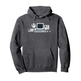 Vintage Tech Icons Retro IT Hardware and Gadgets Pullover Hoodie