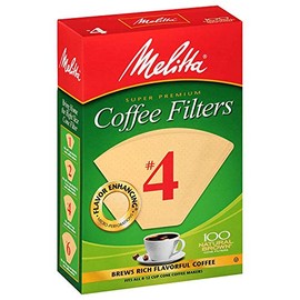 Melitta 624602 #4 8 To 12 Cup Natural Brown Cone Coffee Filters 100 Count