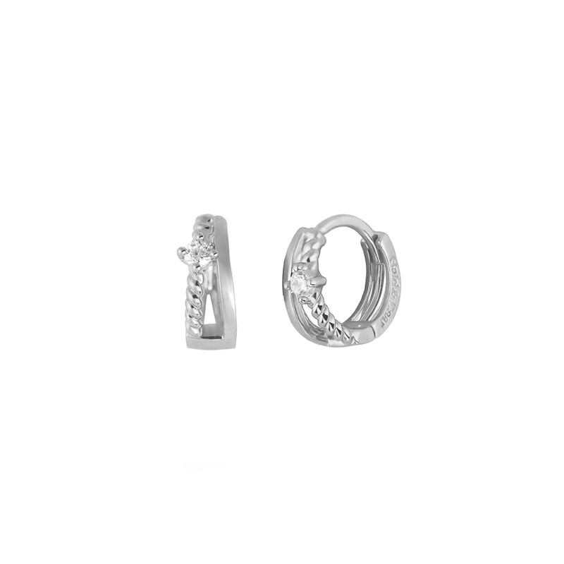Gold&Deer 14K GF Twist Duo One-Touch Ring Earrings Yellow Gold