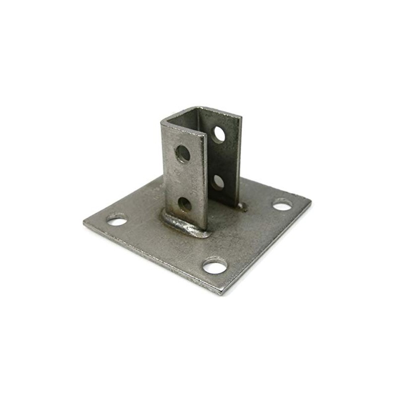 Square Channel Strut Post Base 316 Stainless Steel 4 Hole