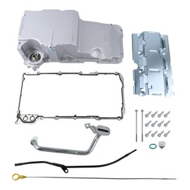 CUSTONEPARTS Aluminum Swap LS Engine Oil Pan Kit Low Profile Compatible with 1998-2018 GM F-Body, Chevy Camaro, Pontiac Firebird & 4.8L 5.7L 6.0L 8.1L LS1 LS6 L92 LQ4 LQ9 12628771