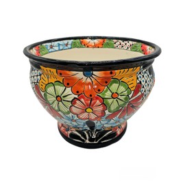 Talavera Pottery Store Copa Planter Large Hand Painted Pot Indoor Outdoor Multi Colored Glazed Puebla