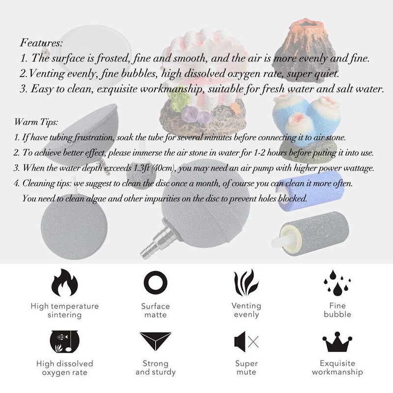 Quickun 4 Inch Nano White Air Stone Micro Bubble Ultra-High