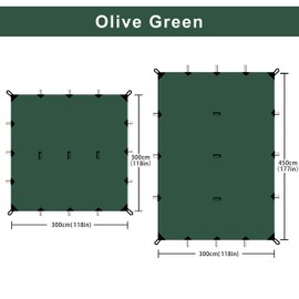 KALINCO Waterproof Camping Tarp Tent Hammock Rain Fly, 10X10FT/10X15FT, Mutifunctional Tent Footprint Lightweight Tarp for Camping, Hiking and Survival Shelter