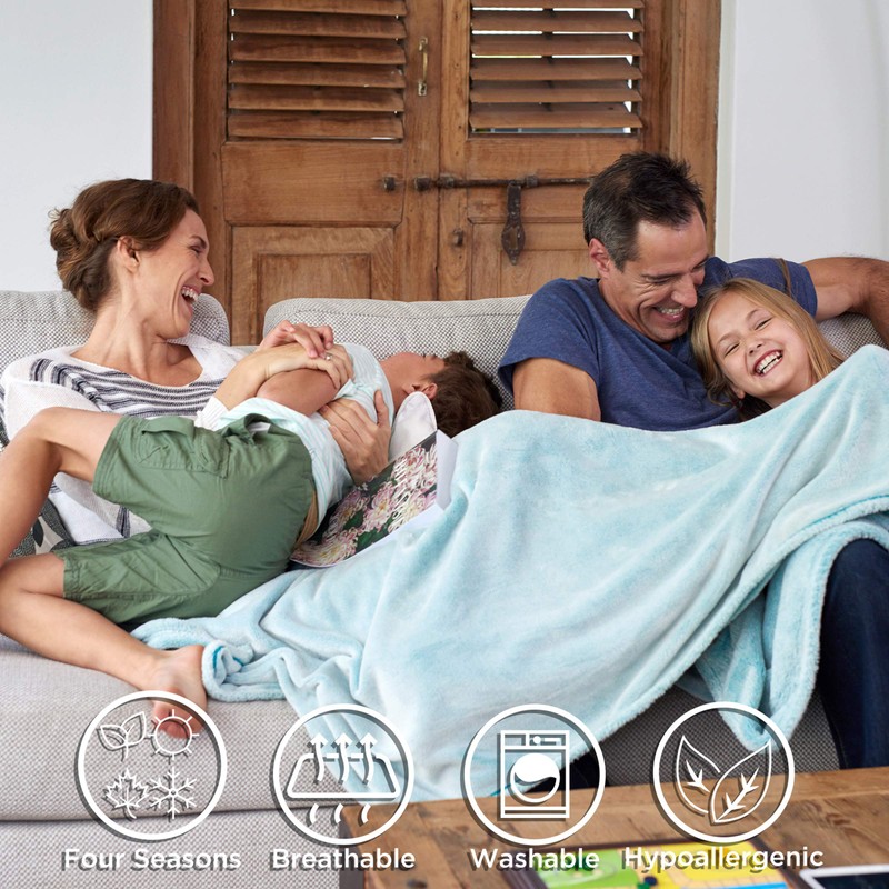 Bedford Home Oversized Microfiber Velvet Solid Polyester Throw Blanket –