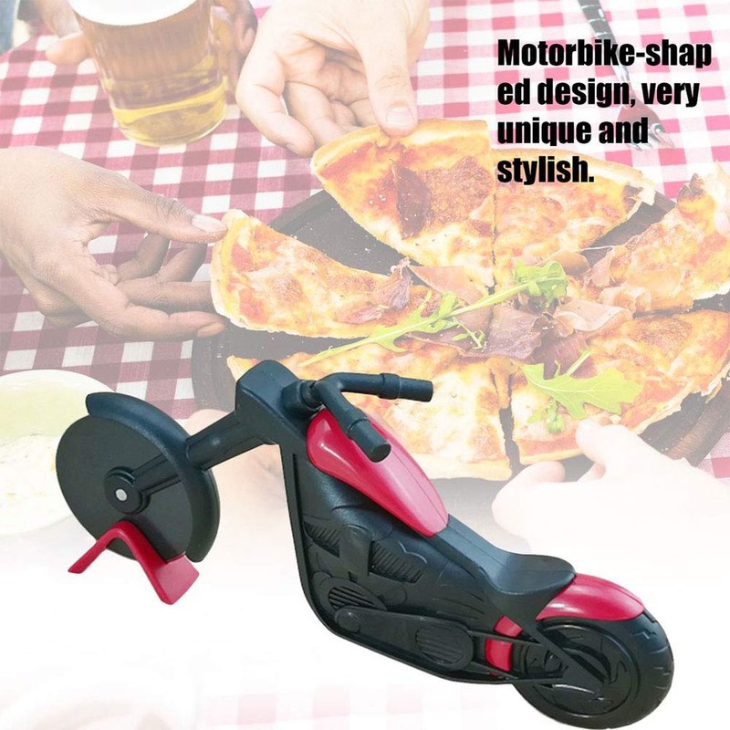 1PCS Motorcycle Pizza Cutter, Stainless Steel Pizza Cutter Kitchen Gadgets