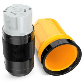 Nilight 50AMP RV Power Cord Twist Lock Plug with Boot Locking Cover 125/250V NEMA SS2-50R ETL Listed Female Shore Replacement Inlet for RVs Camper Caravan Trailer Van