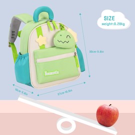 Travistar Children's Backpack for Girls Boys - Cute Waterproof Nursery Backpack for Ages 2 and Above Children's Backpack with Cartoon Bag and Chest Strap 8L, khaki