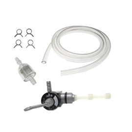 Fuel Tap + Clear Fuel Hose Set Suitable for Sachs, Hercules, Saxonette, Spartamet - With Pre Filter Strainer, Fuel Filter & Hose Clamps