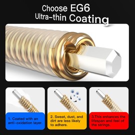 Enya Guitar Strings - Acoustic Guitar Strings - For 6 String Guitar - Phosphor Bronze- Anti-rust Coating - Light Gauge- EG6(0.12-0.53)