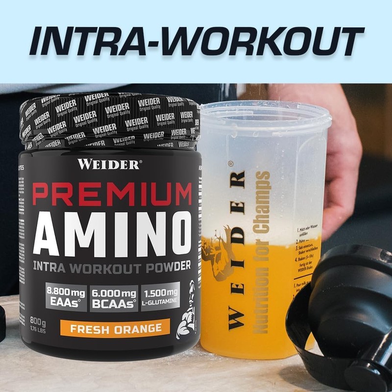 Weider Premium Amino Powder, Tropical, Intra Workout, 8,000mg EAA's, 6,000mg