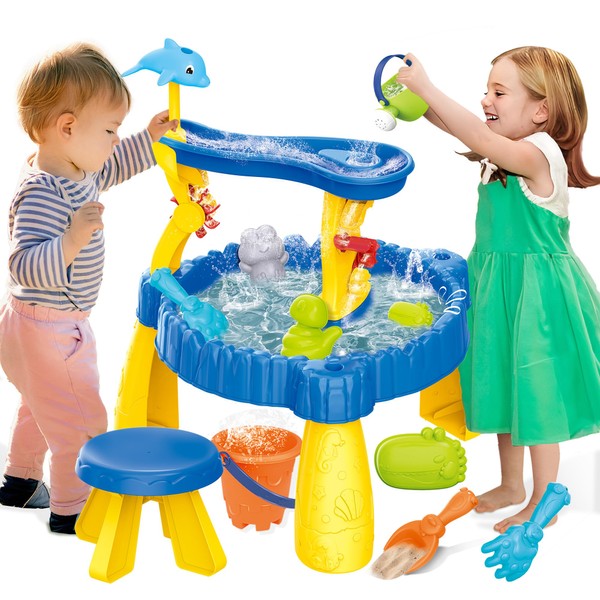 BELLOCHIDDO Water Table for Toddlers - Summer Toys, 2-Tier Rain